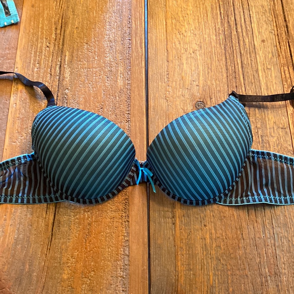 Hers by Herman bra, NWT, 38B, blue & black striped